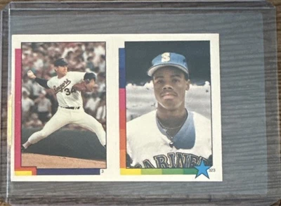 Pegatinas Topps 1990 #3 + 323 Nolan Ryan Ken Griffey Jr. con #51 Bo Jackson en la parte posterior Foto 1 de 2