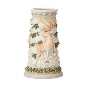 Jim Shore Heartwood Creek White Woodland Deer Candleholder 6008871 - Picture 1 of 6