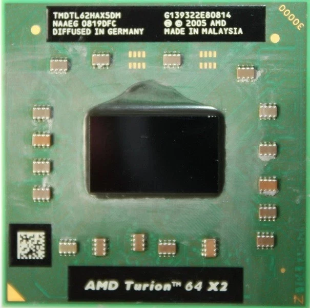 Procesador doble CPU Amd Turion 64 X2 Tl-62 móvil Tl62 Tmdtl62hax5dm Socket S1 Foto 1 de 1