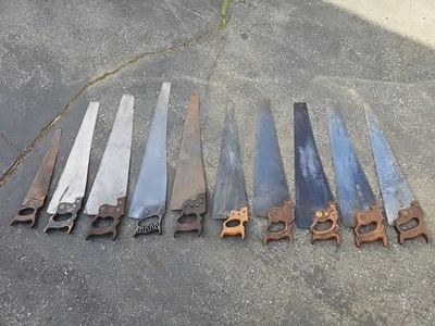 K373- ANTIQUE VINTAGE  HAND SAW LOT- 10 Handsaws - 1 VANCE & LANDIS PHILA etc - Image 1 of 4