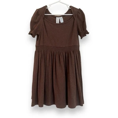 Matilda Jane Paint By Numbers Brown Cleo Lap Dress Size 6 Short Sleeve Ruffle - Image 1 of 4