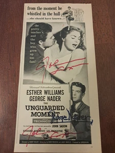 JOHN SAXON & GEORGE NADER HANDSIGNIERT 5 1/2 X 11 ZEITUNGSAUSSCHNITT - COA - Bild 1 von 2