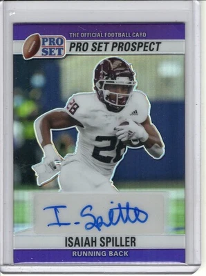 2022 LEAF PRO SET METAL ISAIAH SPILLER ROOKIE/RC AUTO #20/30 *PURPLE* - Image 1 of 2