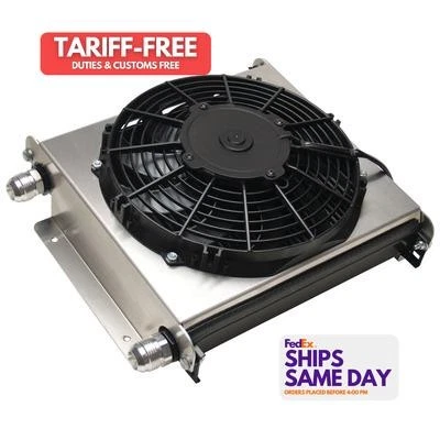 Derale DER15876 Plate Type Aluminum Fluid Cooler and Fan Universal Performance - Image 1 of 4