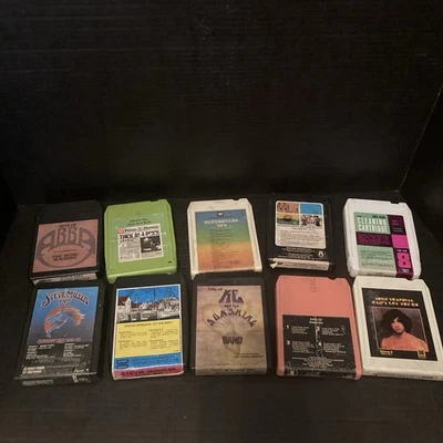 8 Track Tapes Lot of 10 , Misc Artists, ABBA, Travolta, Eagles, 70's, UNTESTED - Image 1 of 4