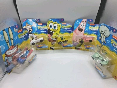 Hot Wheels - SpongeBob Squarepants Character Car Lot Of 5-Mr Krabs Patrick Sandy - Image 1 of 4