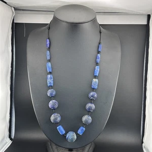 Very Unique Ancient Natural Lapis Lazuli Carving Beaded Big Necklace - Picture 1 of 24