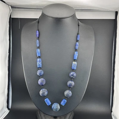 Very Unique Ancient Natural Lapis Lazuli Carving Beaded Big Necklace - Image 1 of 4