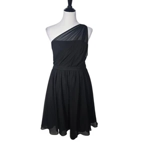 Alfred Angelo Size 12 Black One-Shoulder Cocktail Fit And Flare Dress - Picture 1 of 7