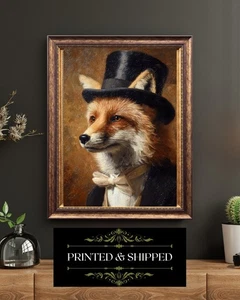 Fox Gentleman Portrait Victorian Animal Anthropomorphic Fine Art Style Print - Picture 1 of 5