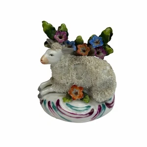 Staffordshire Konfetti Chelsea Schaf Deutsch Gold Anker Vintage Antik - Bild 1 von 20