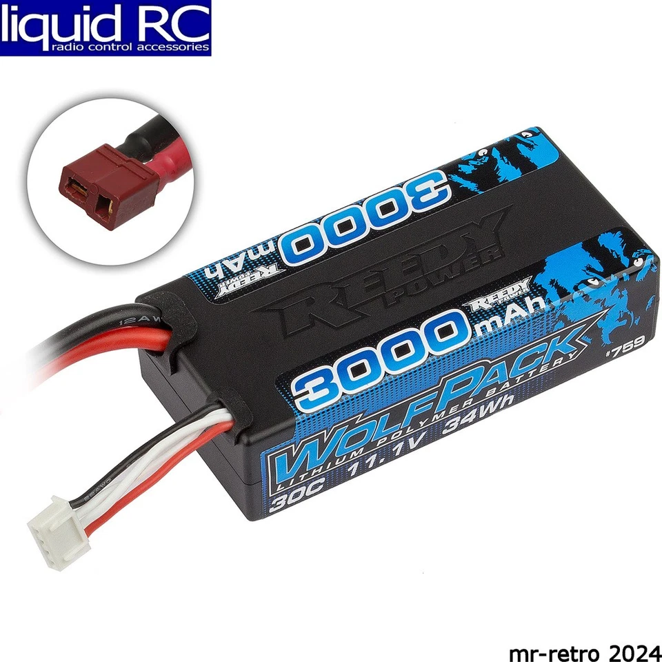 Associated 759 Wolfpack LiPo 3000mAh 30C 11.1V Shorty & T-plug - Image 1 of 1