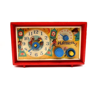 Playskool Wooden Play Clock Musical 1960s 1970s Vintage Rare - Picture 1 of 9