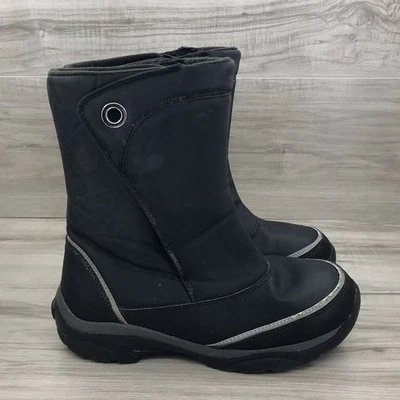 Lands End Boots Youth 5 Black Snow Winter Hook and Loop - Image 1 of 4
