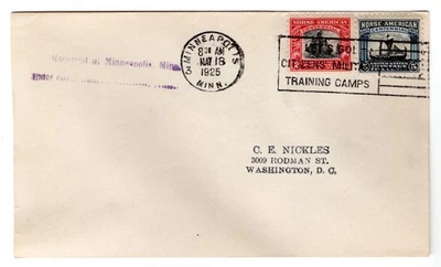 #620-21 Norse-American Set on 1 FDC 1925 - Minneapolis MN C.E. Nickles - Image 1 of 2