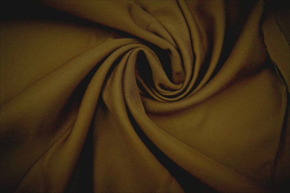 2 Yard Solid Mud Brown Rayon Fabric 74" X 60" Thin no Stretch  - Image 1 of 2