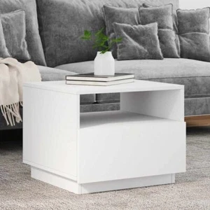 Coffee Table with LED Lights-White - Picture 1 of 9