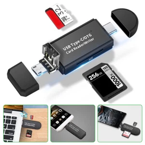 USB C/OTG SD Micro USB 2.0 3 in 1 Card Reader/Writer Phone Laptop Tablet Photo - Picture 1 of 12