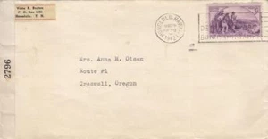 1942, Honolulu, HI a Creswell, Oregón, censurado, ver comentario (C2287) - Imagen 1 de 1