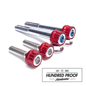 HERRAJES A PRUEBA DE CIEN Kit de pernos de horquilla de caída Honda Civic Acura Integra [Rojo] - Imagen 1 de 2