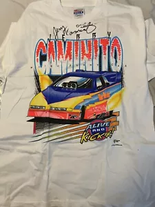 Signed Nos Vintage DRAG RACING T Shirt 90`s Jerry Caminito Nascar L - Picture 1 of 3