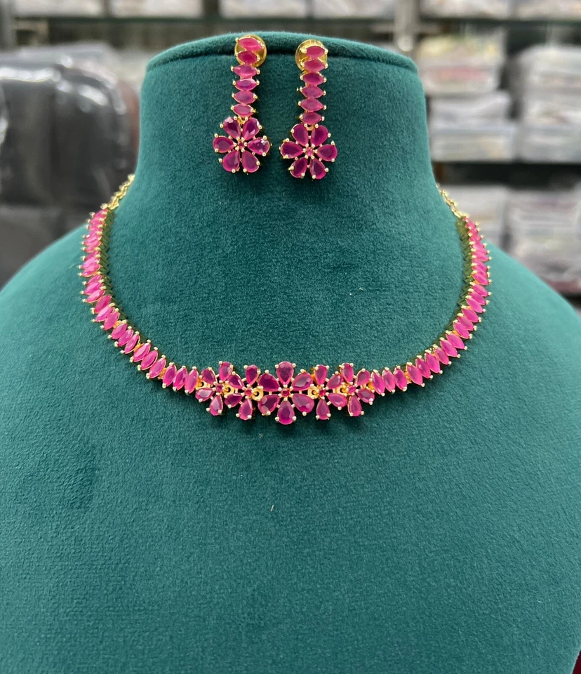 HyderabadI jadau necklace in semi precious rubies , Indian JEWELLERY - Image 1 of 1