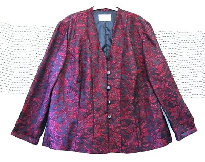 Blusa Danny & Nicole NY Mujer Festiva Texturizada Forrada, Ajustada, Mangas Largas 24W Foto 1 de 4