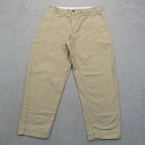 Maison Kitsune Pants Mens 30 Khaki Cropped Trouser Cotton Twill Baggy 5 Pocket - Picture 1 of 18