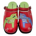 Hannah Anderson Girls Clogs Red Horse Size 36 EU 3.5Y USA Leather Shoes