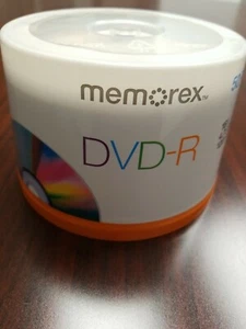 Memorex 50PK DVD-R 16X 4.7GB 120 MINUTES - Factory Sealed Pack - Picture 1 of 6