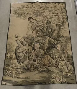 Antique 19th Century FRENCH ROCOCO JACQUARD 50" X 64"TAPESTRY - Picture 1 of 7