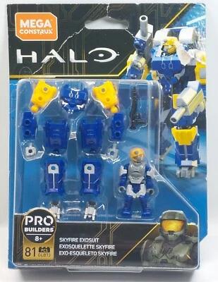 Mega Construx HALO Pro Builders H4 Marine Skyfire EXOSUIT Blue Figure GLB73 New - Image 1 of 4