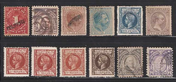 1880-1900 Philippines stamp collection King Elfonso - Image 1 of 2