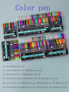 60 Farben Glitzer Fluoreszierend Gel Stift Set Glatt Lebendig Schreiben Stifte - Bild 1 von 11