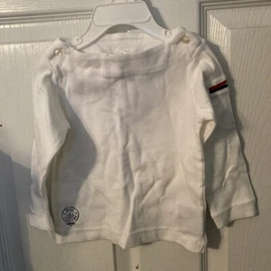 NWT Ralph Lauren TG LS PO White T-shirt, Buttons On Neck, pocket Sz 24m - Picture 1 of 4