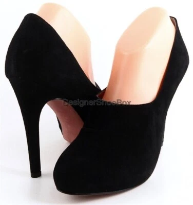 $220 LUXURY REBEL LISETTE Black Suede Designer Platform Pumps Booties 9.5 EUR 41 - Image 1 of 4
