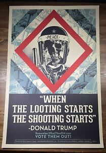 Shepard Fairey Obey Giant When The Looting Starts Art Offset Poster Trump 24X36