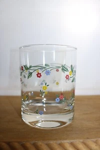 Corning Corelle English Meadow  Old Fashioned Glass Tumbler Flowers Glassware - Picture 1 of 3