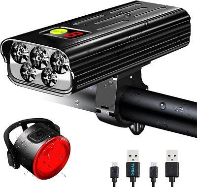 Rechargeable 50000LM Super Bright LED Bike Light Bicycle Torch Front Rear Lamp - Image 1 of 4