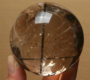 356g NATURAL TOURMALINE RUTILATED QUARTZ CRYSTAL SPHERE BALL HEALING - Picture 1 of 11