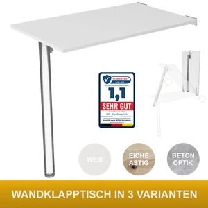 Wandklapptisch 80x50 Esstisch Küchentisch Schreibtisch Klapptisch Tischbein - Bild 1 von 36