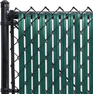 FENPRO CHAIN-LINK PRIVACY FENCE BLADE SLATS WITH BOTTOM LOCK 6' TALL FOOT GREEN - Picture 1 of 6