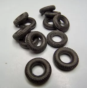 12 CORGI new black rubber round TREAD TIRES -- 15MM od - Picture 1 of 2