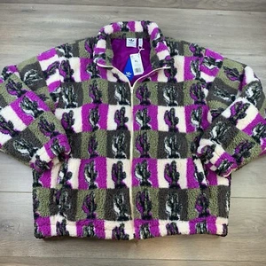 NWT Adidas Polar Fleece Cactus Full Zip Sherpa Jacket Men’s XL Multicolor Cozy - Picture 1 of 19