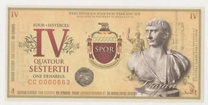 2007 Roman Empire 4 Sesterces Fantasy Note ~ Priced Right! - Picture 1 of 2