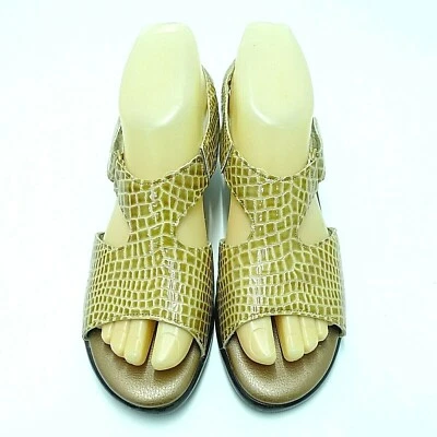 SAS Sandals Women Size 7 N Brown Tan Open Toe Adjustable Strap Faux Snakeskin - Image 1 of 4