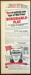 1955 PRINT AD Kyanize Clingcote Scrubbable Flat Wall Paint Better in 10 Ways - Picture 1 of 1