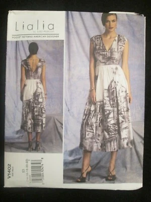 Vogue 1402 Lialia by Julia Alarcon Designer Dress Pattern 14-22 Easy Lined Uncut - Image 1 of 2