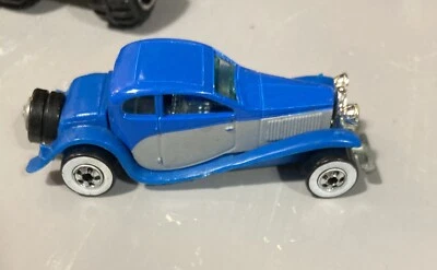 1980's Mattel Hot Wheels Classics Blue Bugatti w/ Whitewall Wheels  - Image 1 of 4
