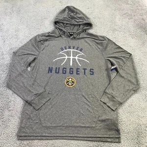 Denver Nuggets Hoodie Mens Medium Sweatshirt Ultra Game NBA Gray Shirt Top - Picture 1 of 7